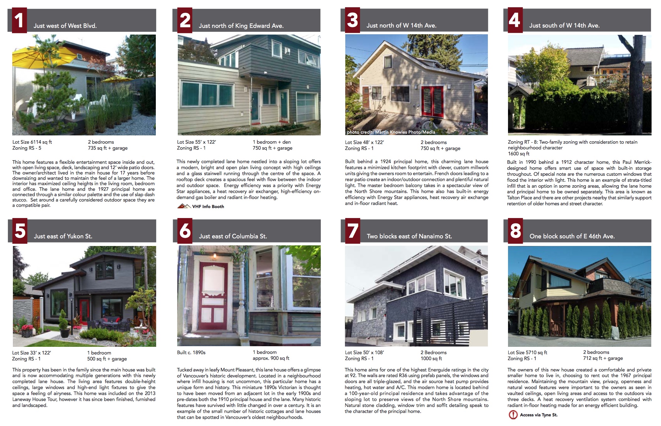 Laneway houses in 2014 tour